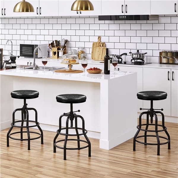 Yaheetech Industrial Bar Stools Vintage Counter Height Adjustable Metal Bar Stool - Image 9