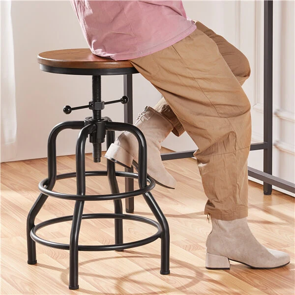 Yaheetech Industrial Vintage Counter Height Adjustable Bar Stool - Image 10
