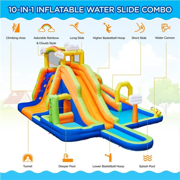 Yaheetech Inflatable Water Slide - Image 6