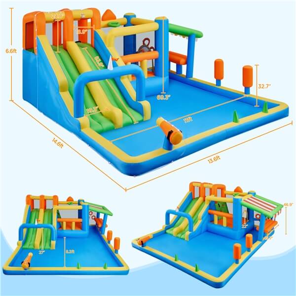 Yaheetech Inflatable Water Slide with Market Stand - Image 3