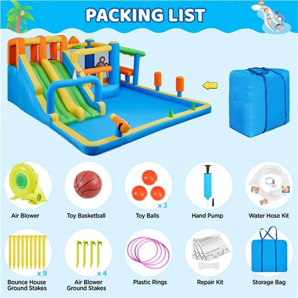 Yaheetech Inflatable Water Slide with Market Stand - Image 8