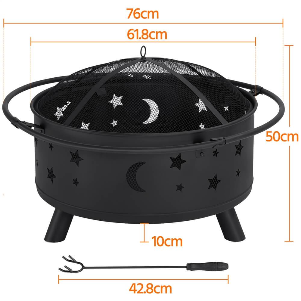 Yaheetech Iron Fire Pit Set 30inch - Image 3