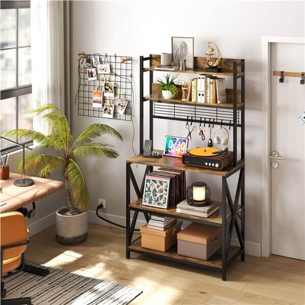 Yaheetech Kitchen Bakers Rack with Power Outlet & LED Lights - Image 16