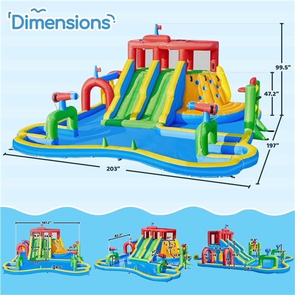 Yaheetech Large Inflatable Water Slide with Soccer Field - Image 3