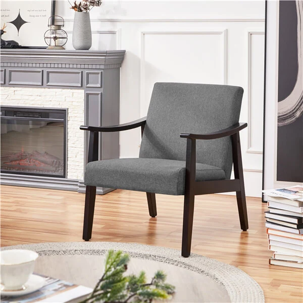 Yaheetech Leisure Chair with Solid Armrest and Feet