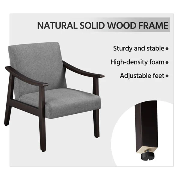 Yaheetech Leisure Chair with Solid Armrest and Feet - Image 5