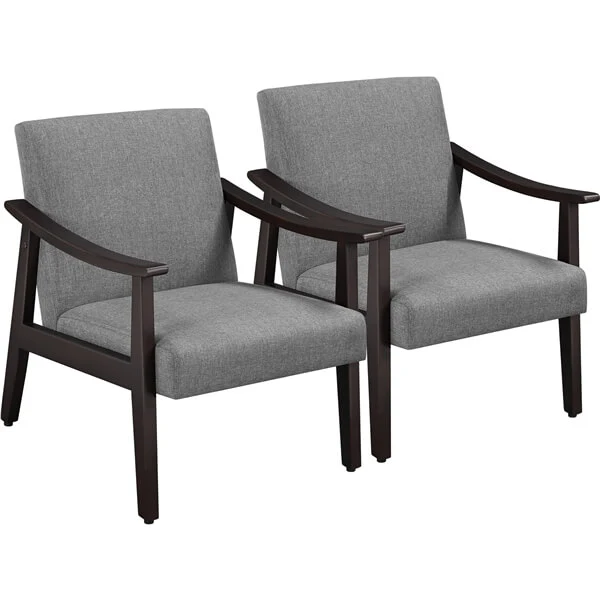 Yaheetech Leisure Chair with Solid Armrest and Feet - Image 2