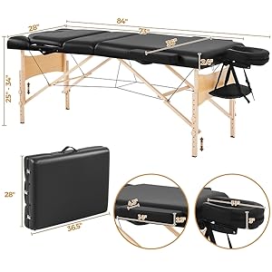 Yaheetech Massage Tables Portable Lash Bed - Image 3
