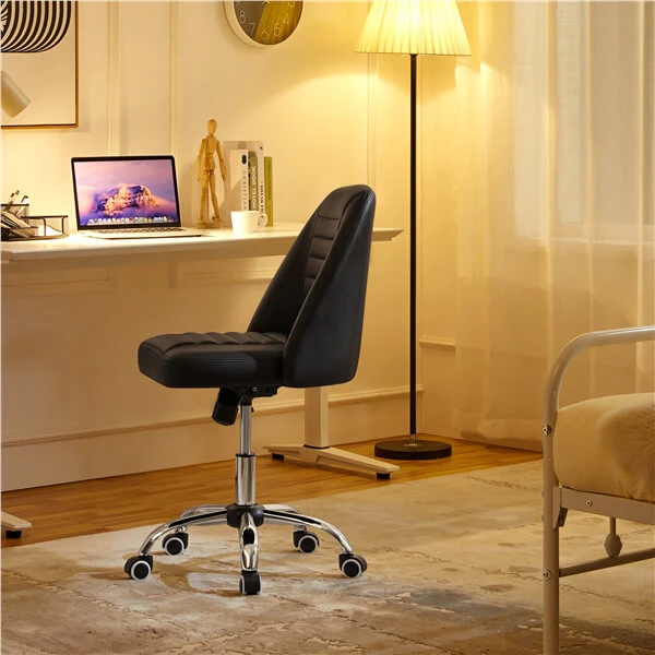 Yaheetech Mid Back PU Leather Armless Desk Office Chair - Image 10