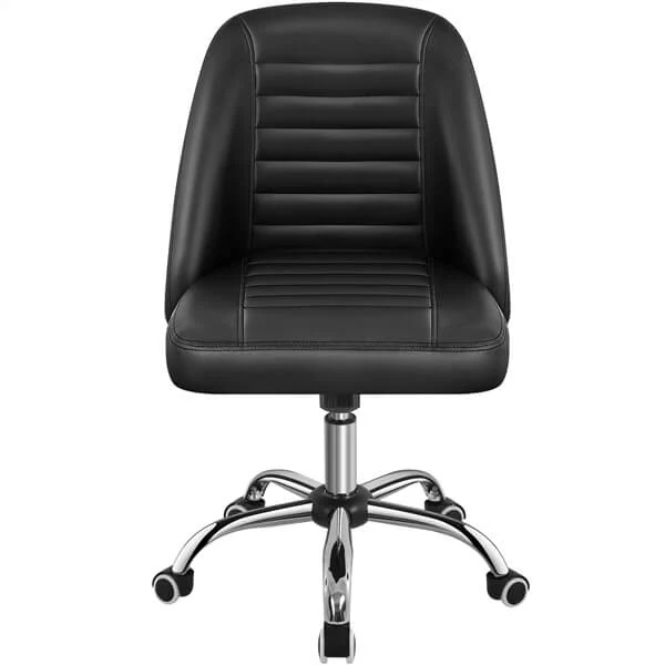 Yaheetech Mid Back PU Leather Armless Desk Office Chair - Image 2