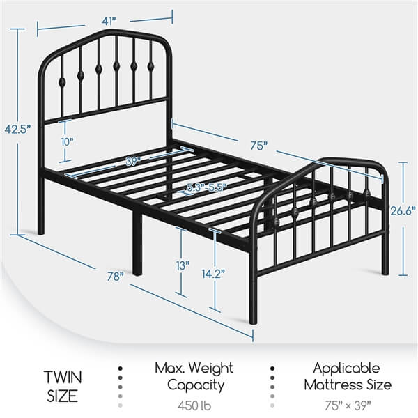 Yaheetech Metal Bed Frame Metal Platform Bed - Image 8