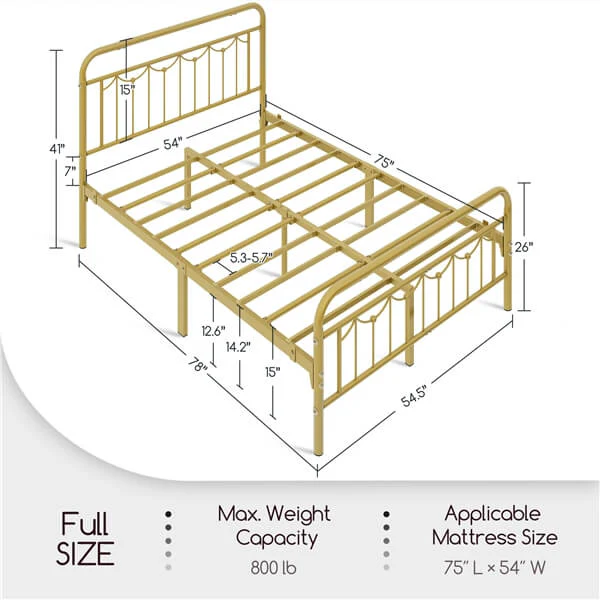 Yaheetech Metal Bed Frame with Headboard and Footboard - Image 11