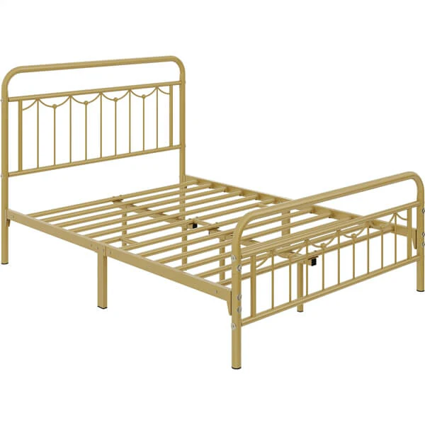 Yaheetech Metal Bed Frame with Vintage Headboard and Footboard - Image 4