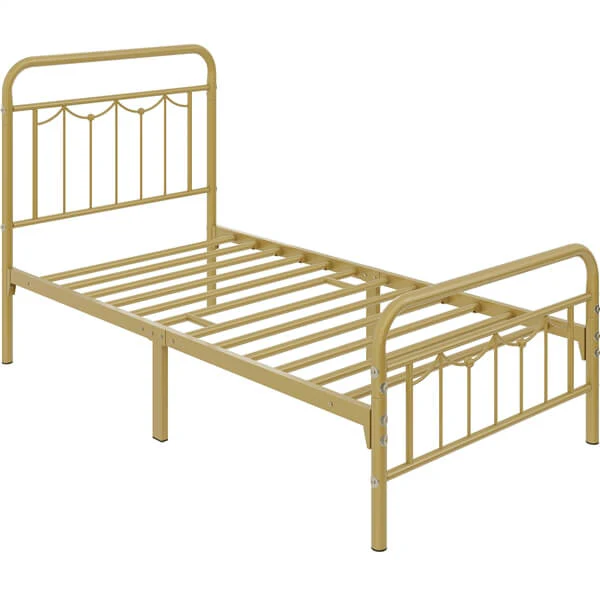 Yaheetech Metal Bed Frame with Vintage Headboard and Footboard - Image 6