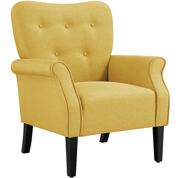 Yaheetech Mid-century Accent Armchair, Yellow - Image 3