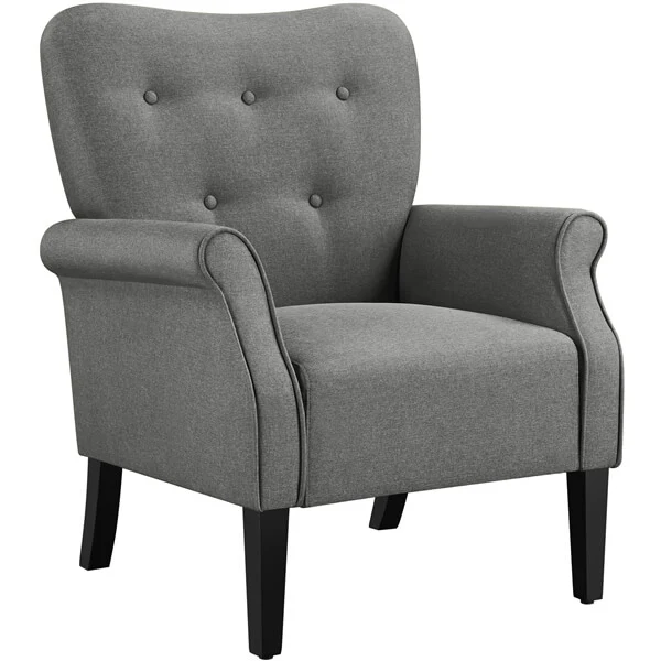 Yaheetech Mid Century Accent Chair with Sturdy Wood Legs and High Back - Image 5