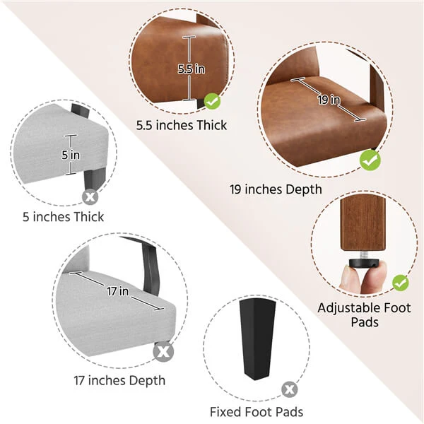 Yaheetech PU Leather Accent Chair - Image 8