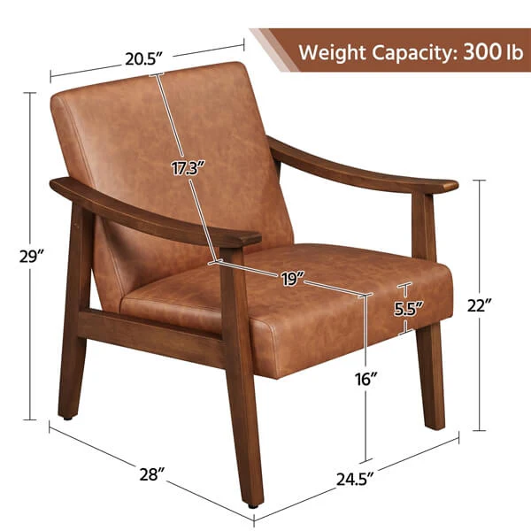 Yaheetech PU Leather Accent Chair - Image 3