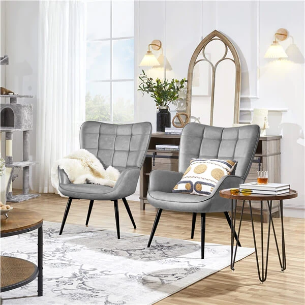 Yaheetech Mid-Century Modern Faux Leather Accent Chair - Image 4