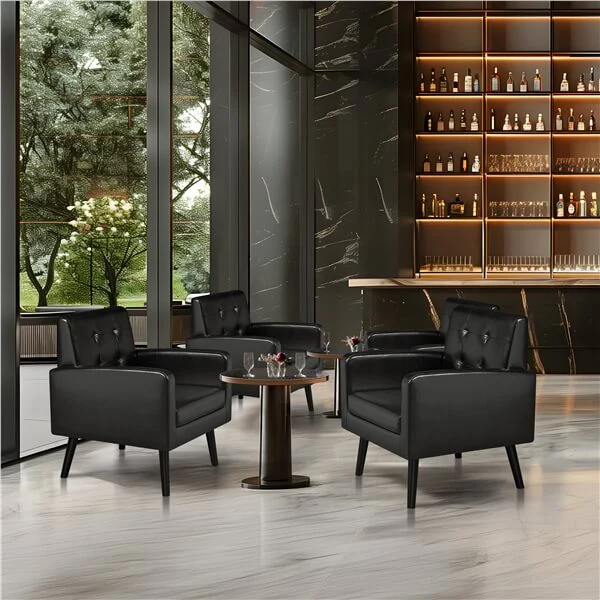 Yaheetech  Mid Century Modern Faux Leather Arm Chair - Image 6