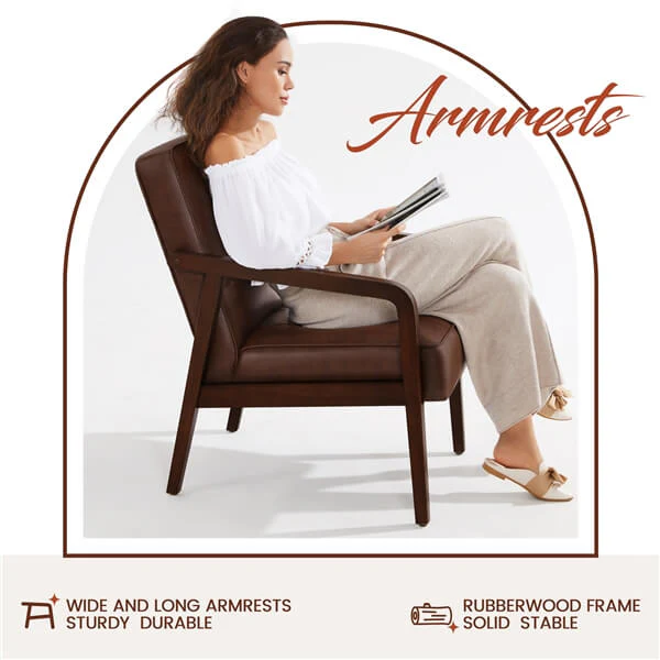 Yaheetech Mid-Century Modern Upholstered Lounge Chair - Image 9