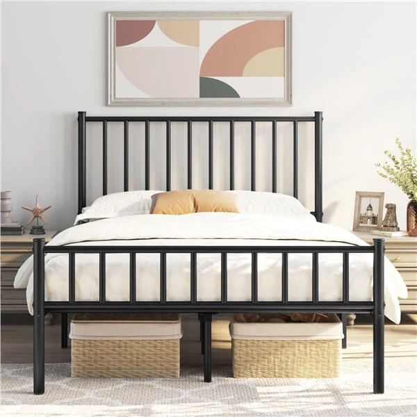 Yaheetech Minimalist Metal Bed Frame with Spindle Headboard and Footboard - Image 10