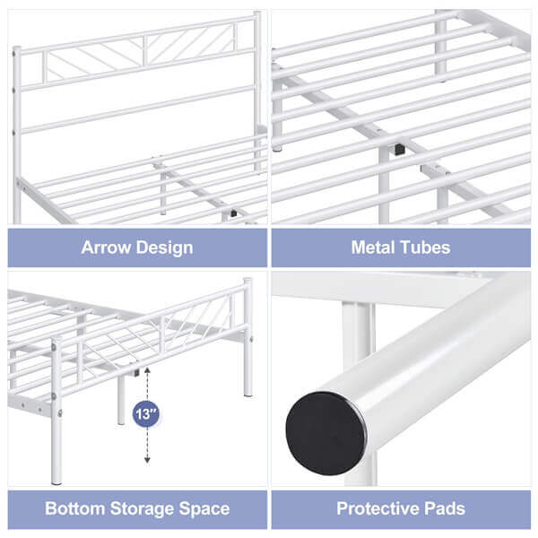 Yaheetech Minimalist Metal Platform Bed with Arrow Design - Image 10