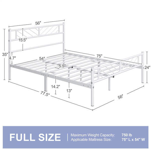 Yaheetech Minimalist Metal Platform Bed with Arrow Design - Image 5