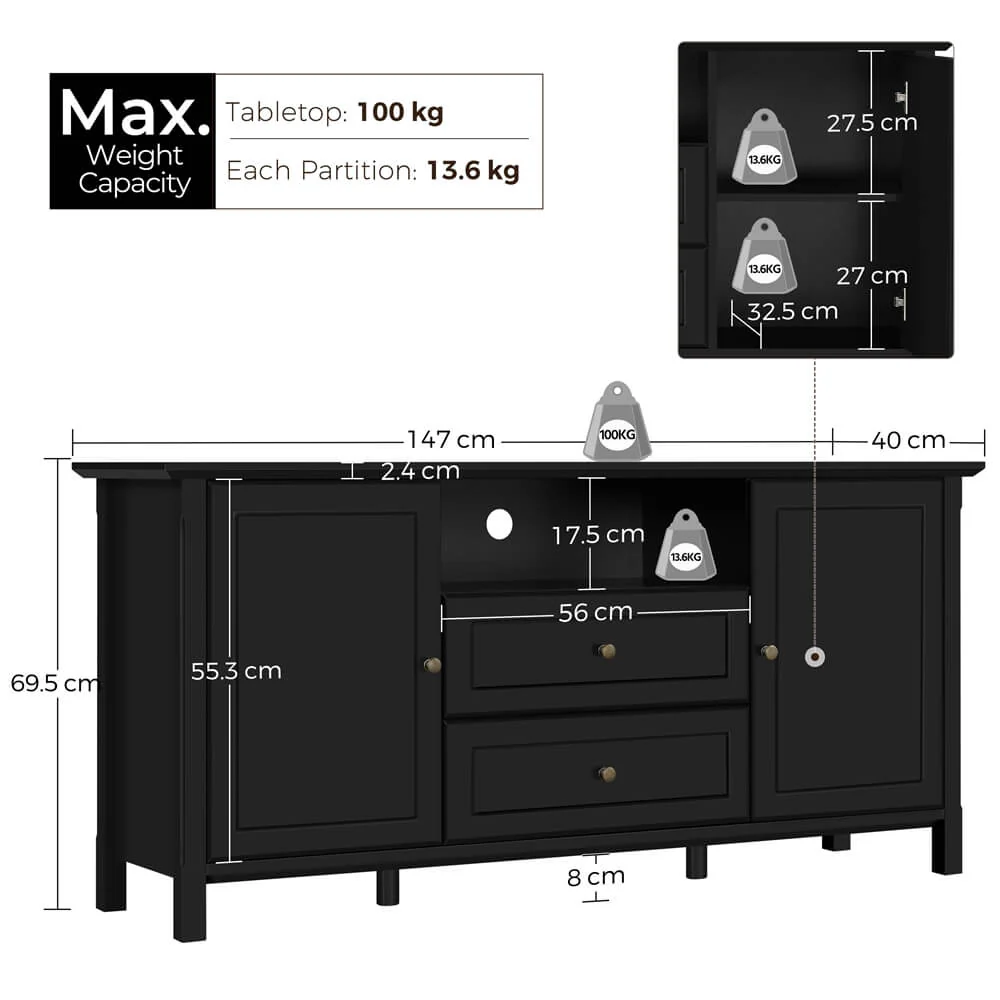 Yaheetech TV Stand with Storage for TVs up to 65 inch - Image 3