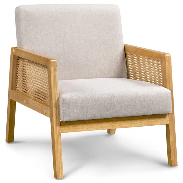 Yaheetech Rattan Armchair with Rattan Armrest and Wood Legs - Image 2