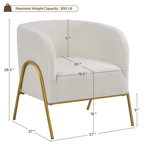 Yaheetech Modern Boucle Armchair - Image 3