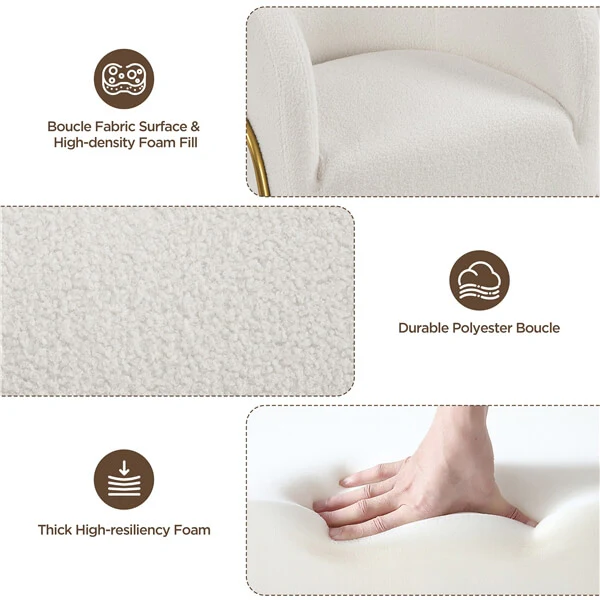 Yaheetech Modern Boucle Armchair - Image 5