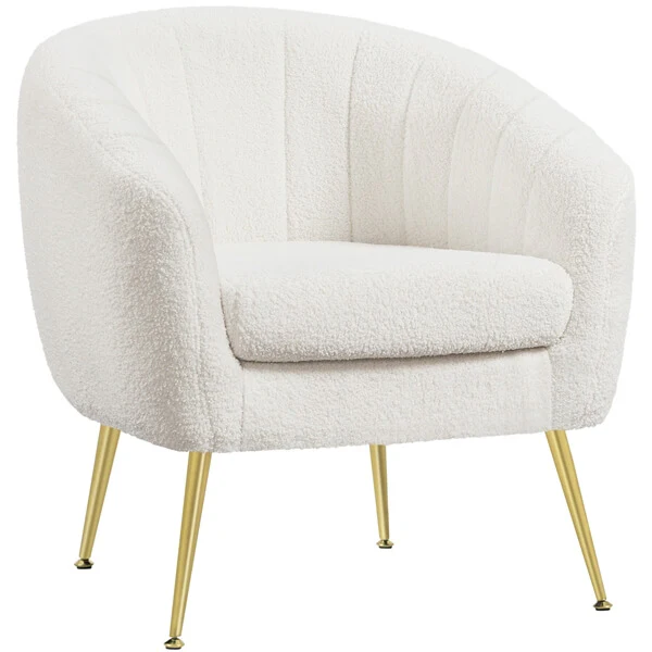 Yaheetech Modern Cozy Vanity Chair with Gold Metal Legs - Image 2