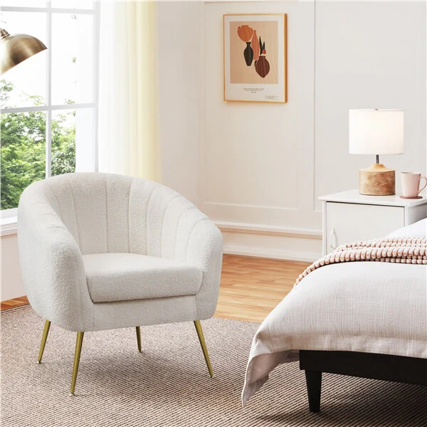 Yaheetech Modern Cozy Vanity Chair with Gold Metal Legs - Image 7