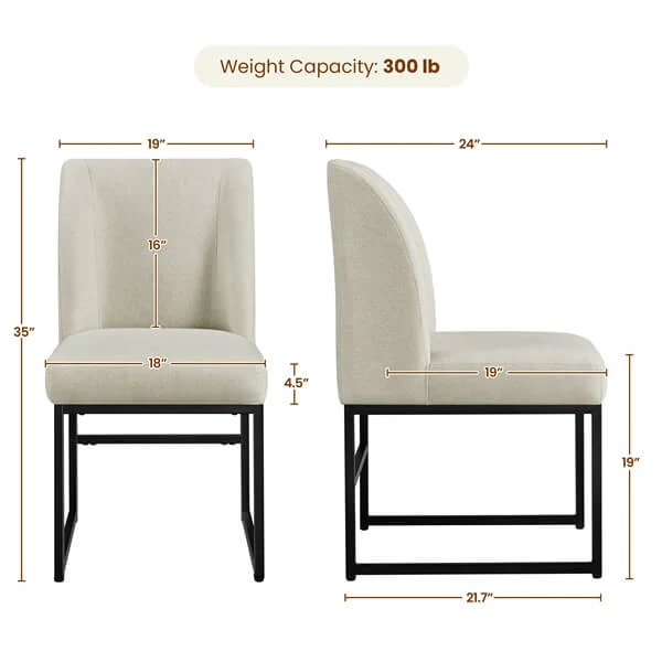Yaheetech Upholstered Dining Chairs - Image 3