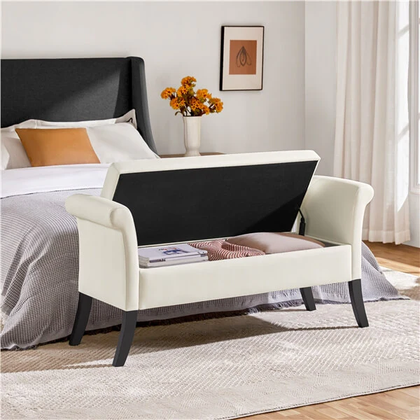 Yaheetech Modern Fabric Tufted Storage Bench - Image 3