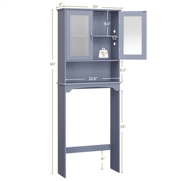 Yaheetech Modern Over The Toilet Storage Cabinet - Image 4