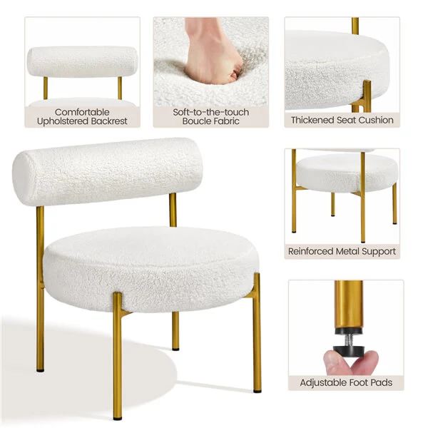 Yaheetech Modern Tufted Vanity Chair - Image 6