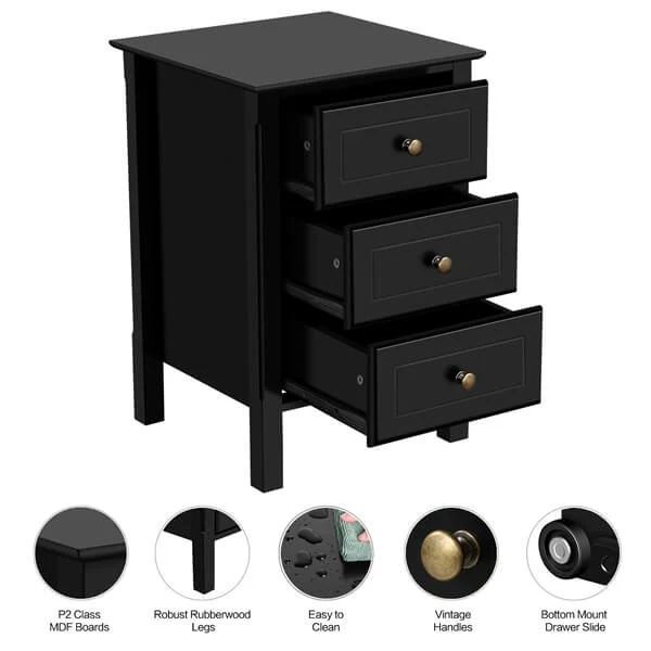 Yaheetech Nightstand with 3 Drawers - Image 8