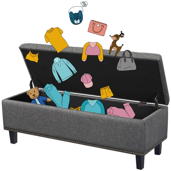 Yaheetech Ottoman with Storage Classic 50-inch Entryway Bench - Image 5