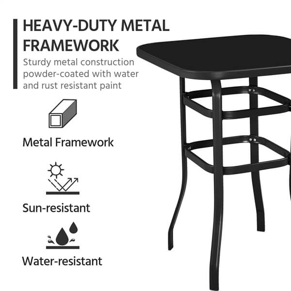 Yaheetech Patio Bar Table Tempered Glass - Image 8