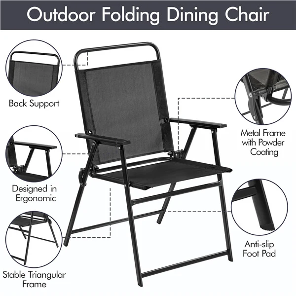 Yaheetech Outdoor Folding Patio Chairs Set of 4 - Image 8
