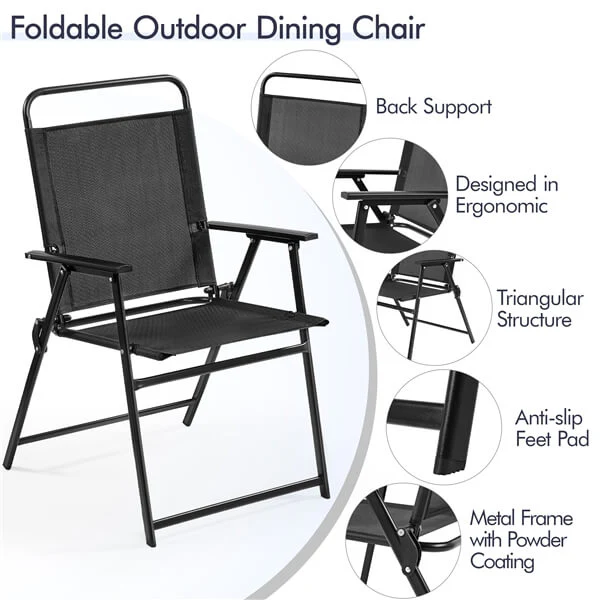Yaheetech Outdoor Folding Patio Chairs Set of 4 - Image 9