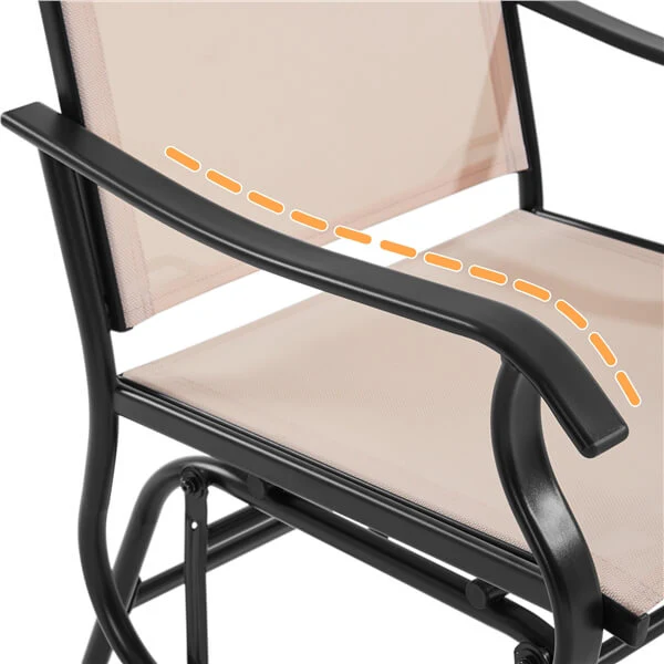 Yaheetech Outdoor Glider Chairs with Glass Table Rocking Chairs - Image 8