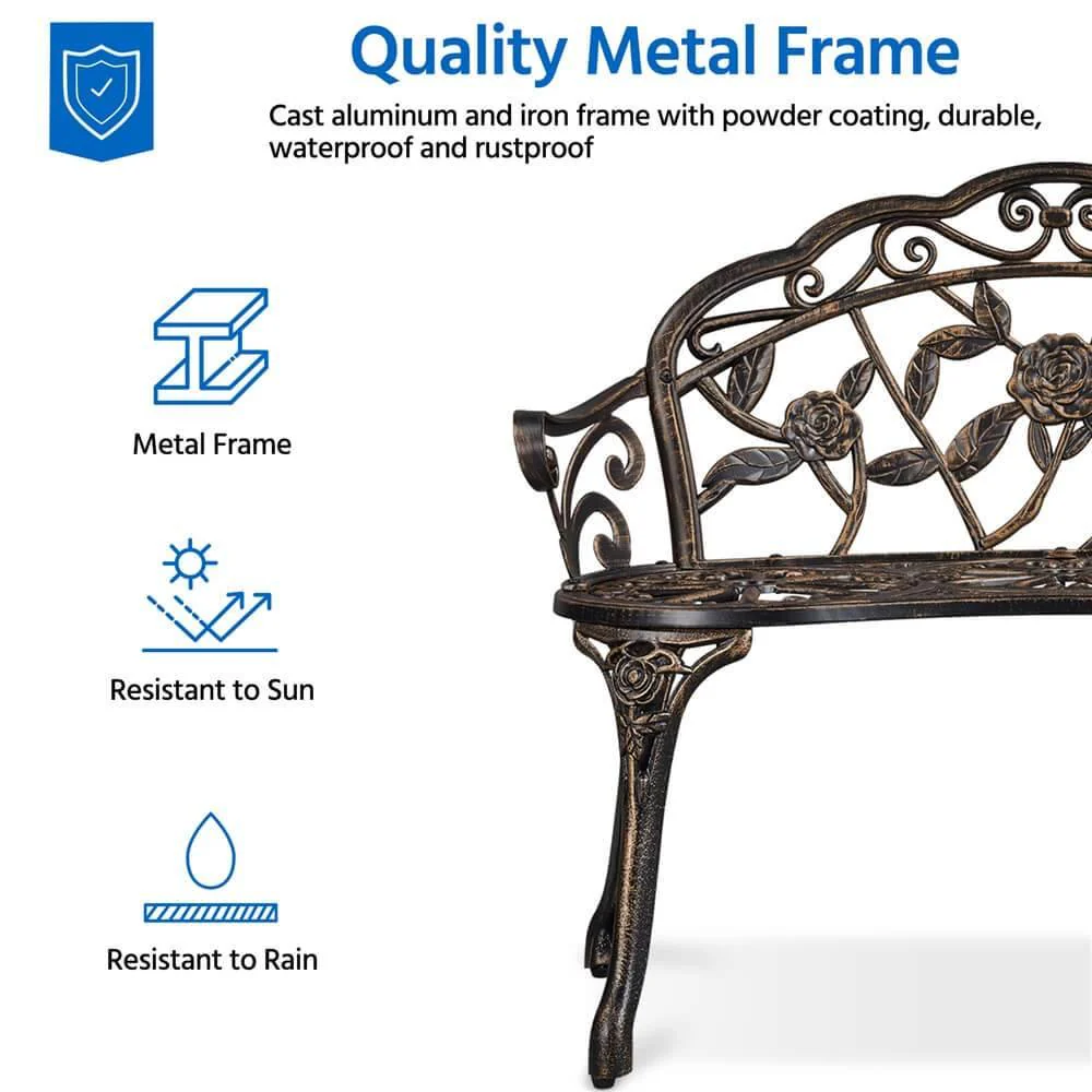 Yaheetech Outdoor Metal Bench - Image 7