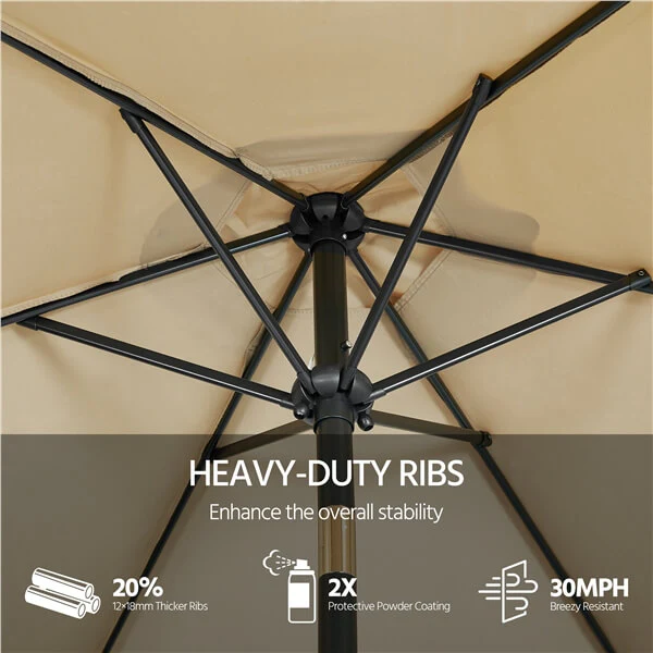 Yaheetech Outdoor Table Umbrella with Push Button Tilt and Crank - Image 4