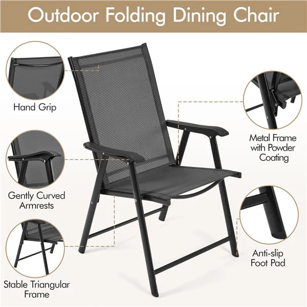 Yaheetech Patio Dining Chairs Set of 4 with Armrests - Image 11