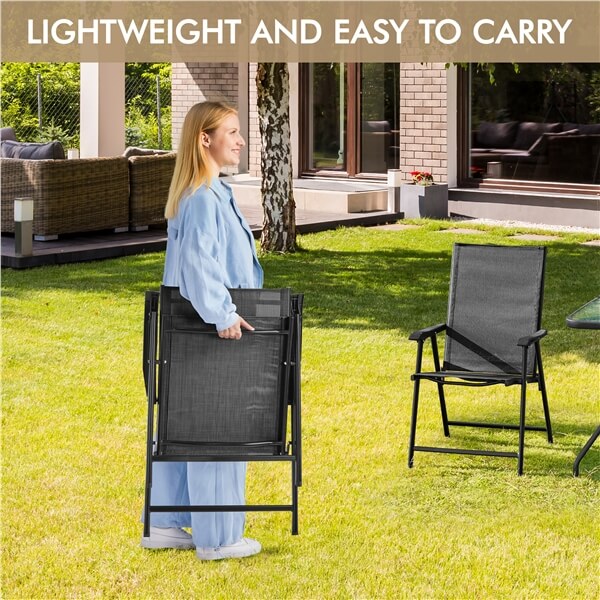 Yaheetech Patio Dining Chairs Set of 4 with Armrests - Image 8