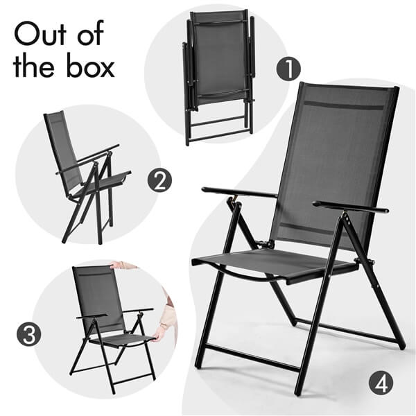 Yaheetech Patio Folding Dining Chairs Set of 2 - Image 8