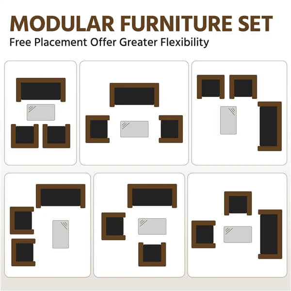 Yaheetech Patio Furniture Set 4 Pieces Conversation Sets - Image 8
